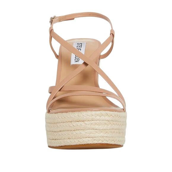 Steve Madden Whitlee Tan Leather Wedges Sandals Size 9.5 - Picture 3 of 4